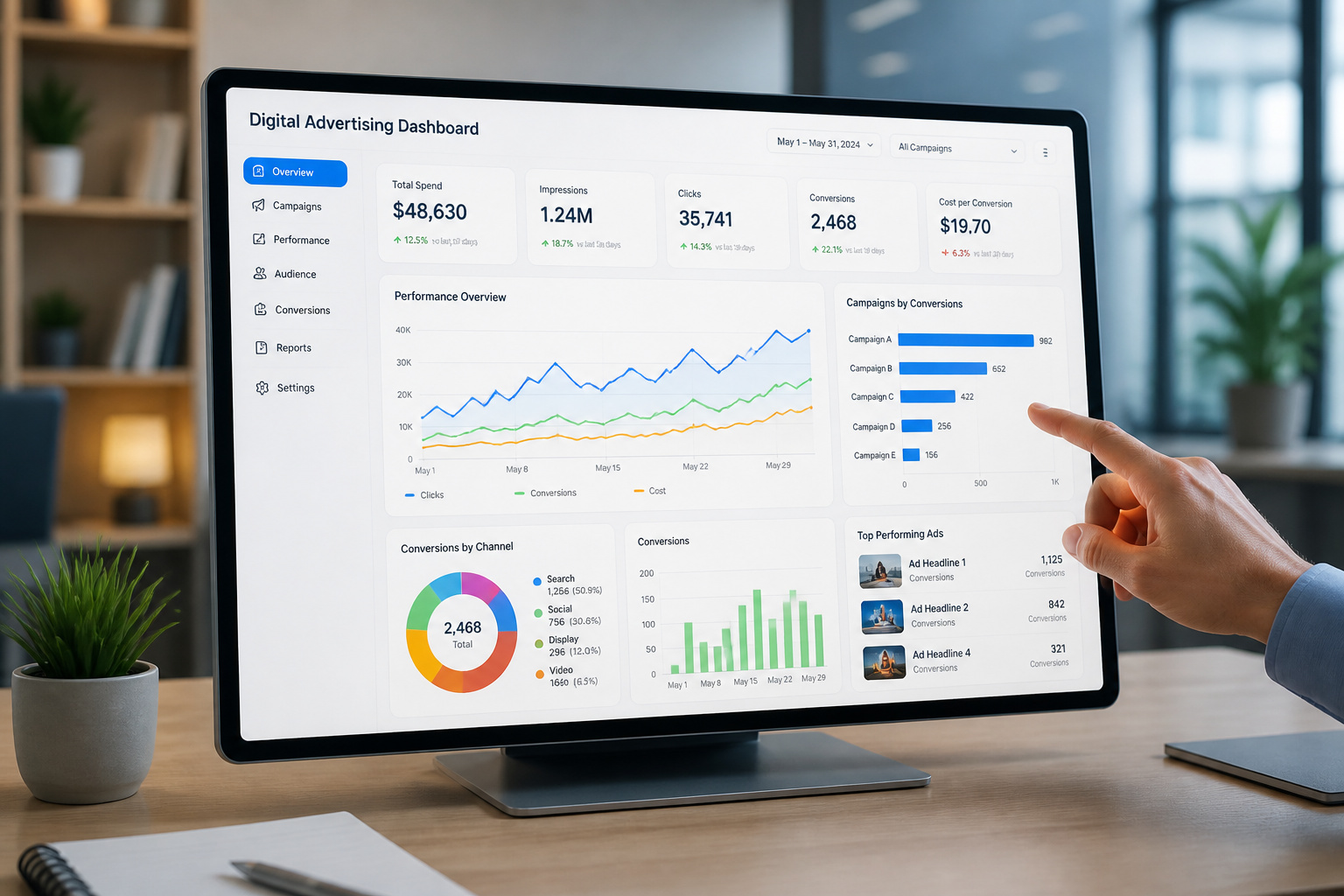 Tableau de bord de publicite numerique