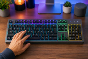 Clavier moderne aux accents colores