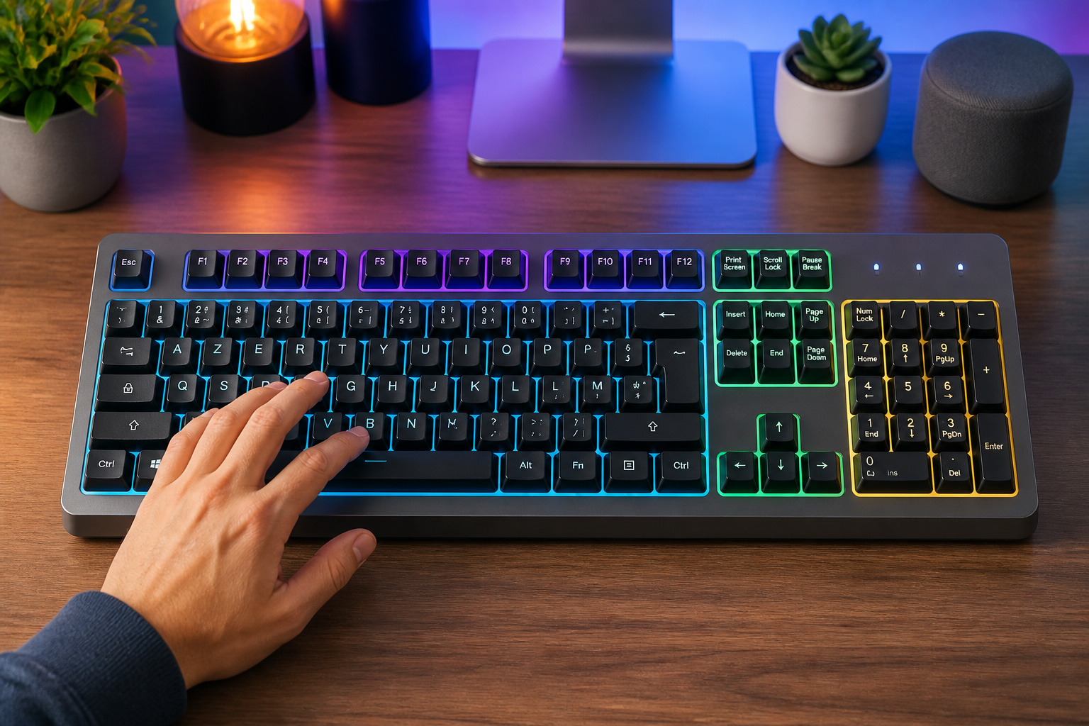 Clavier moderne aux accents colores