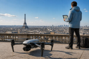Drone et paris une vue aerienne