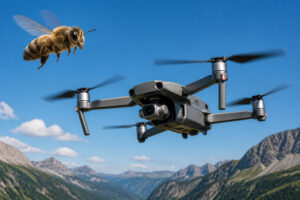 Drone moderne et abeille nature et technologie