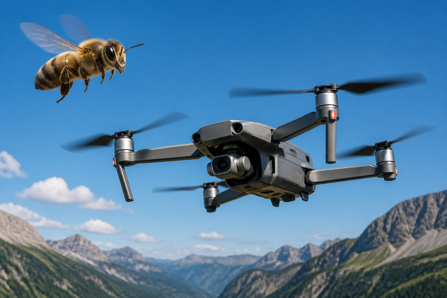 Drone moderne et abeille nature et technologie
