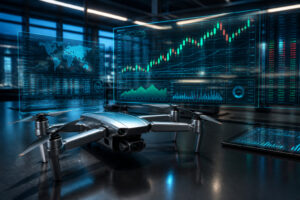 Drone et analyse boursiere futuriste