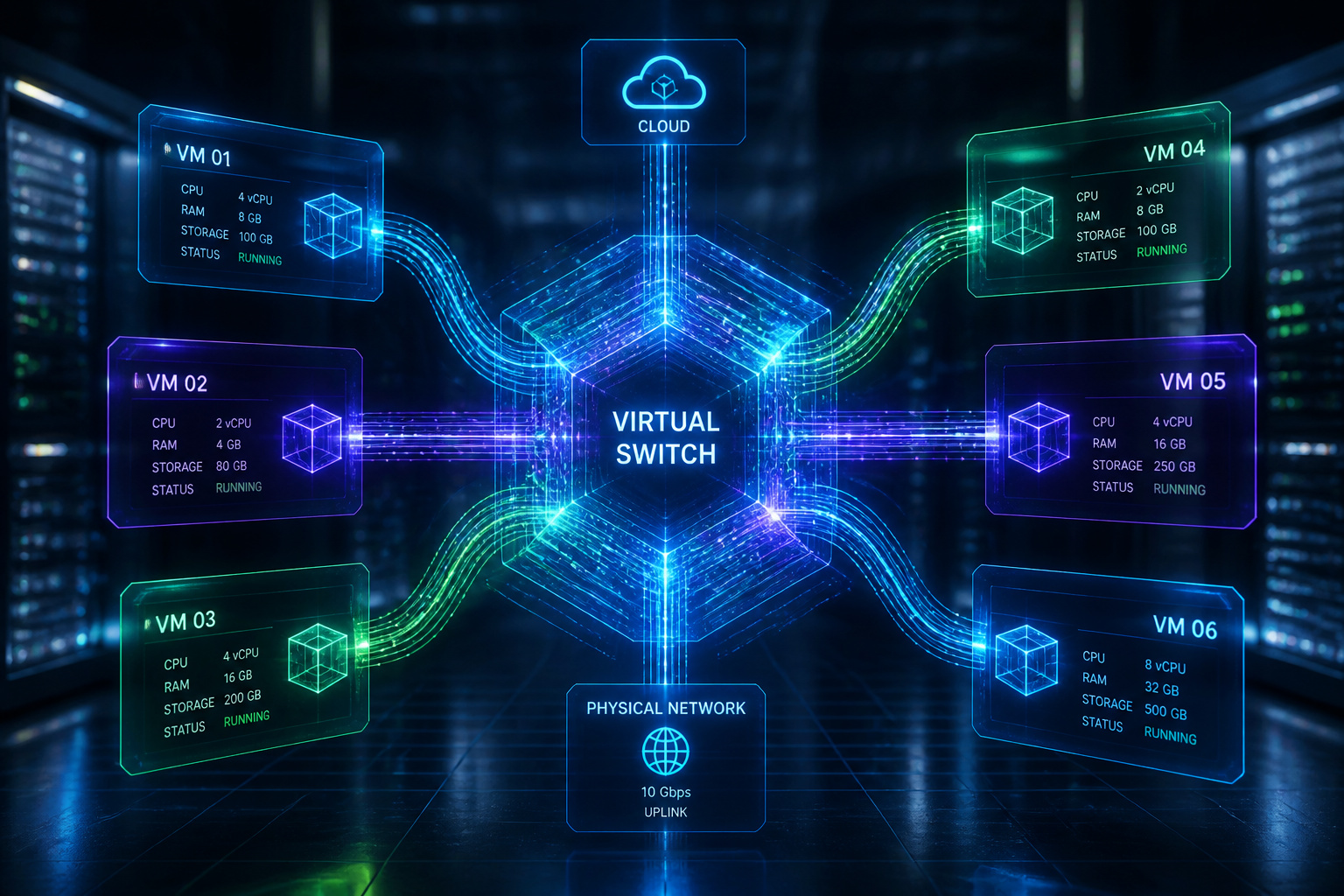 Commutation virtuelle dans le cloud