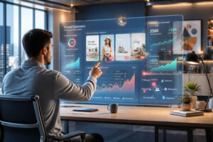 Strategie marketing sur ecran transparent
