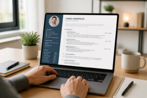 Creation de cv moderne sur ordinateur portable