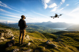 Vol immersif en drone fpv dans un paysage epique